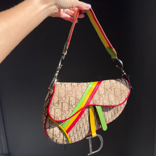 Dior Diorissimo Rasta Saddle Bag