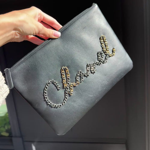 Chanel Written In Chain Pouch