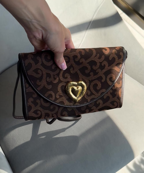 Vintage Yves Saint Laurent Heart Logo With Baroque Pattern