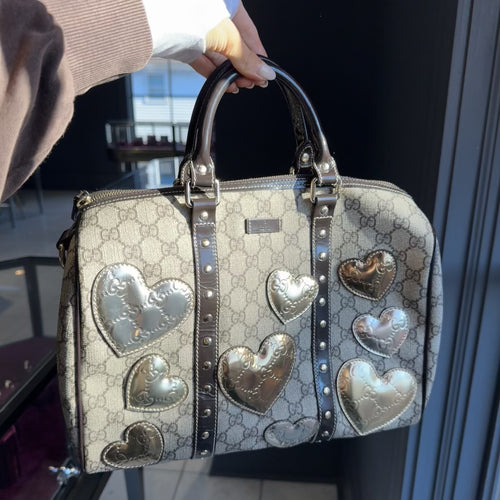 Gucci GG Supreme Hearts Medium Joy Boston Bag - Queen May