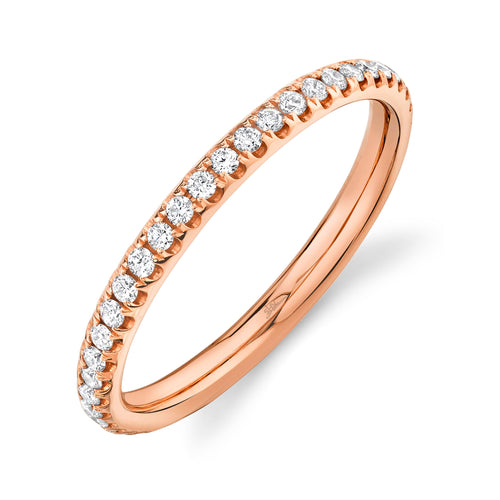 14K White, Yellow, or Rose Gold .40 Carat Total Weight Round Diamond Eternity Band - Queen May