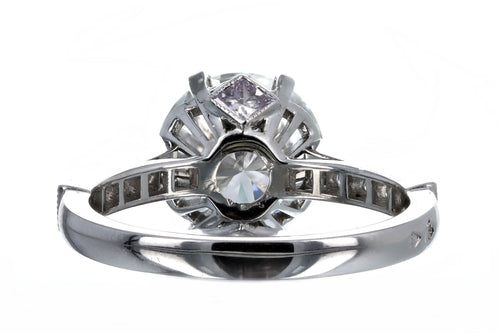 Platinum 3.03 Carat Round Brilliant Diamond Engagement Ring GIA Certified - Queen May