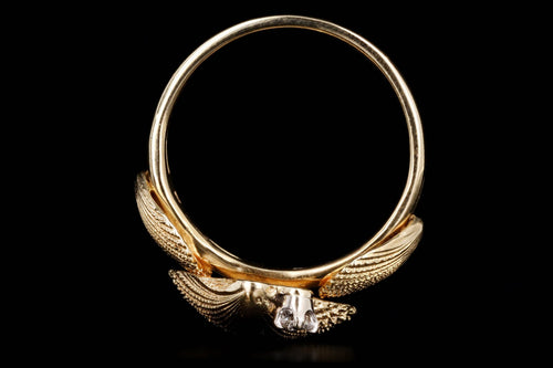 14K Yellow Gold Diamond Seashell Ring - Queen May