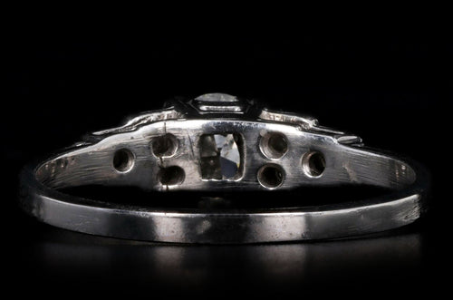 Art Deco Platinum 0.51 Carat Old European Diamond Engagement Ring - Queen May