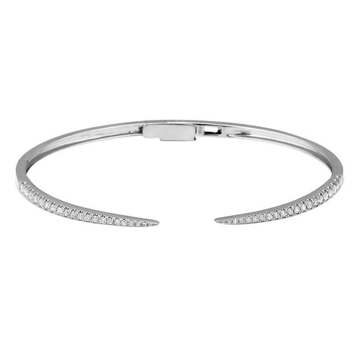 14K Yellow or White Gold Diamond Claw Bangle - Queen May