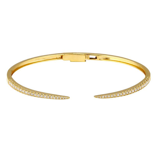 14K Yellow or White Gold Diamond Claw Bangle - Queen May