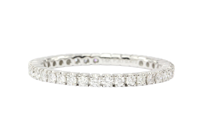 14K White Gold Diamond Eternity Band - Queen May