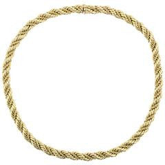 Tiffany & Co 14K Yellow Gold Thick Rope Necklace 16.5" - Queen May