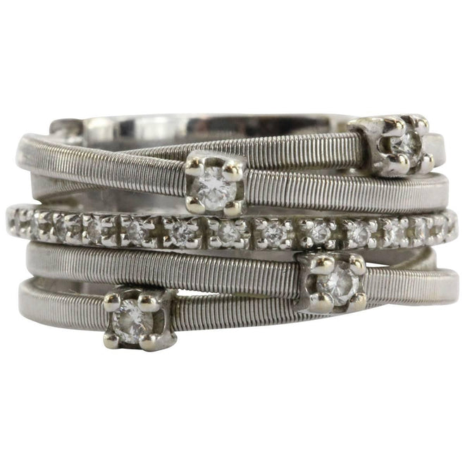 Marco Bicego GOA 18K White Gold 5 Row Diamond Ring - Queen May