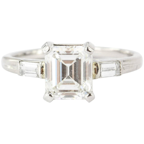 Tiffany & Co. Emerald Cut Diamond Palladium Engagement Ring – QUEEN MAY
