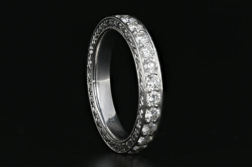 Modern 14K White Gold 1.25 Carat Diamond Weight Total Eternity Band - Queen May