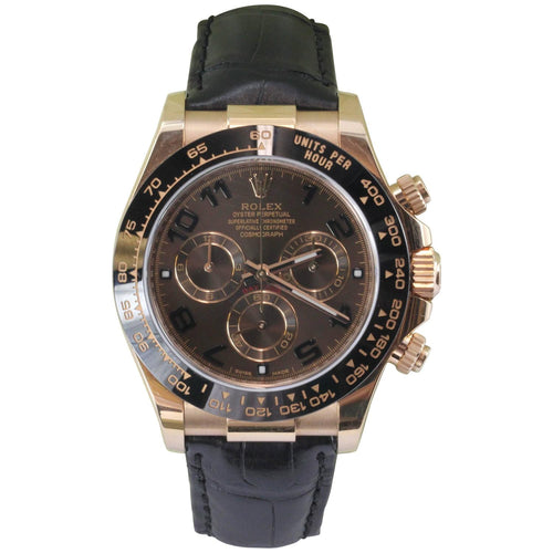 Rolex Cosmograph Daytona 18K Rose Gold Automatic Chocolate Dial Watch Like New Reference 116515 LN - Queen May