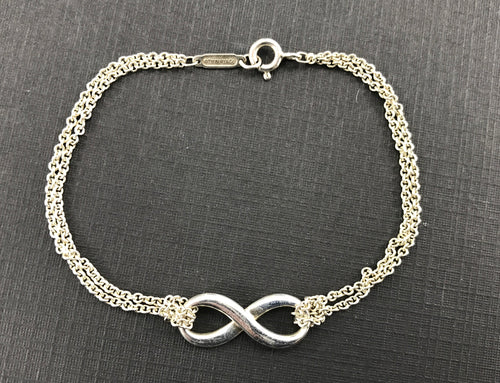 Tiffany & Co Sterling Silver Infinity Bracelet 6.5" - Queen May