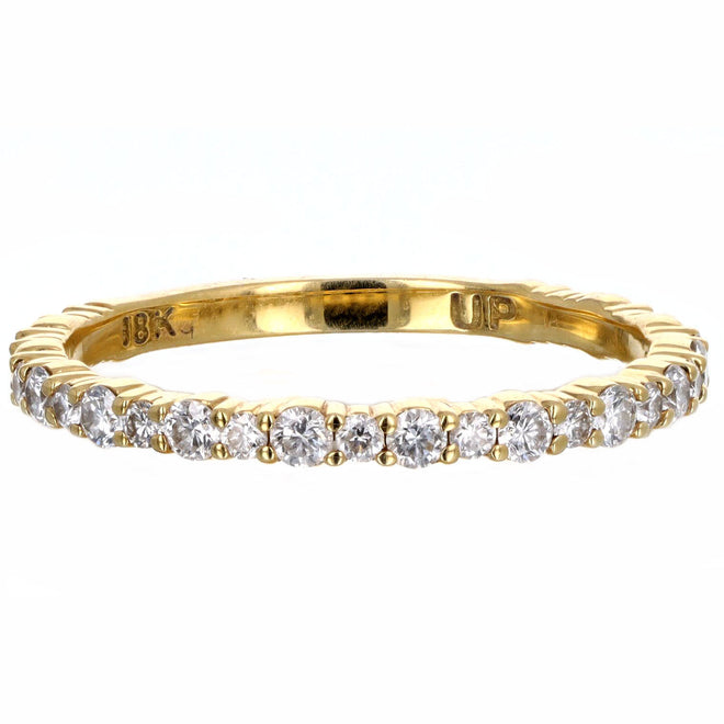 18K Yellow Gold .35 Carat Diamond Eternity Band Size 7 - Queen May