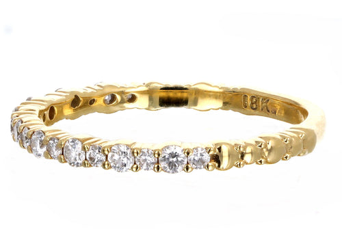 18K Yellow Gold .35 Carat Diamond Eternity Band Size 7 - Queen May