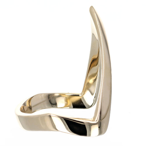 14K Yellow Gold Deep V Contour Band - Queen May