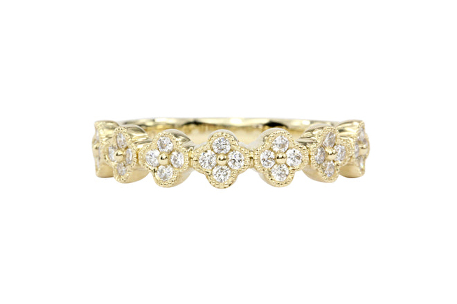 14K Yellow Gold Diamond Band - Queen May