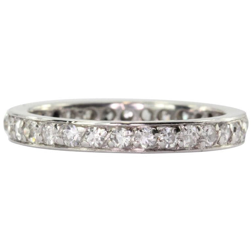 Antique Platinum 1 CTW Diamond Eternity Band Ring Size 6 - Queen May