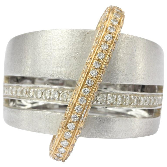 Alfieri & St. John 18K Burnished White & Rose Gold Diamond Ring - Queen May