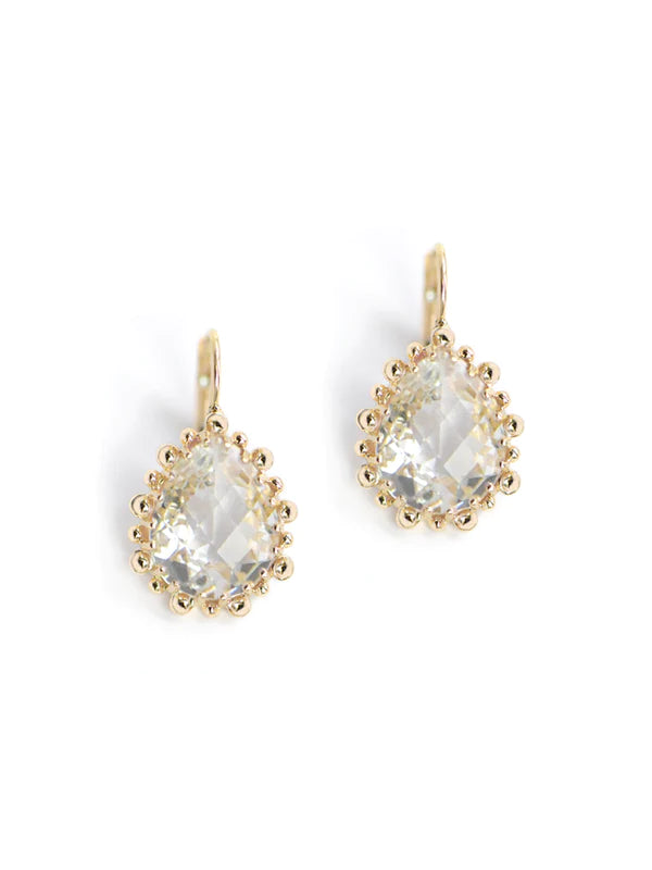 14K Yellow Gold Topaz Dew Drop Pear Drop Earrings - Queen May