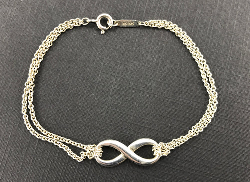 Tiffany & Co Sterling Silver Infinity Bracelet 6.5" - Queen May