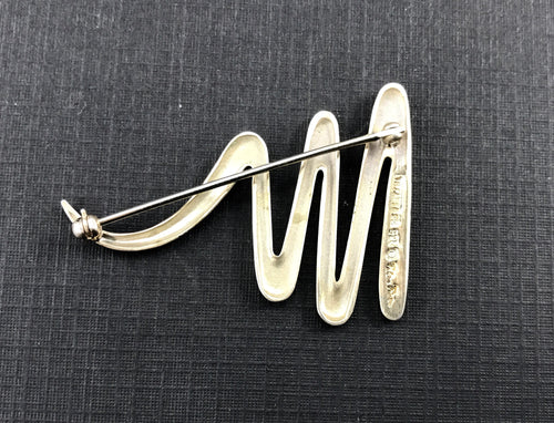 Tiffany & Co Sterling Silver Paloma Picasso Scribble Zig Zag Brooch Pin - Queen May