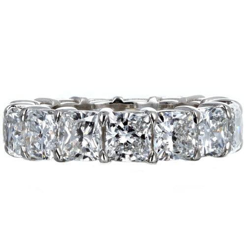 8.62 Carat Total Weight Cushion Cut Diamond Eternity Band in Platinum GIA Certified - Queen May