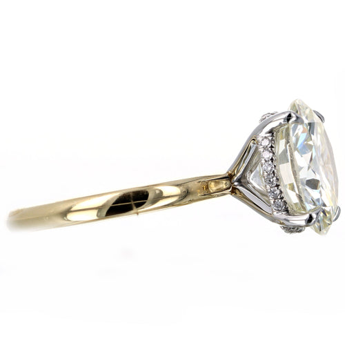 6.13 Carat Round Brilliant Diamond Hidden Halo Engagement in 18K Yellow Gold Platinum GIA Certified - Queen May