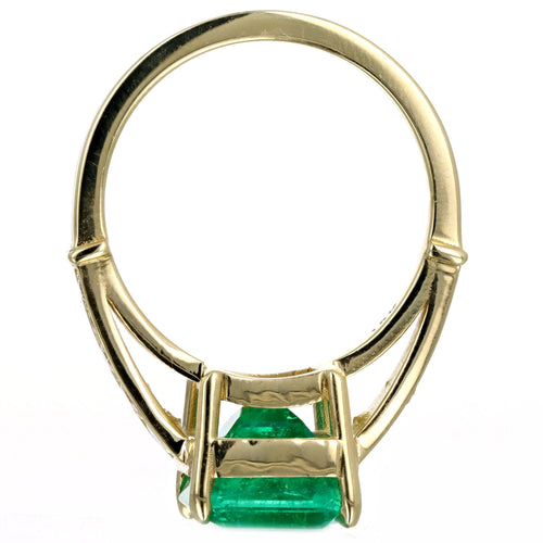 3.47 Carat Colombian Emerald & Diamond Ring in 18K Yellow Gold AGL Certified - Queen May