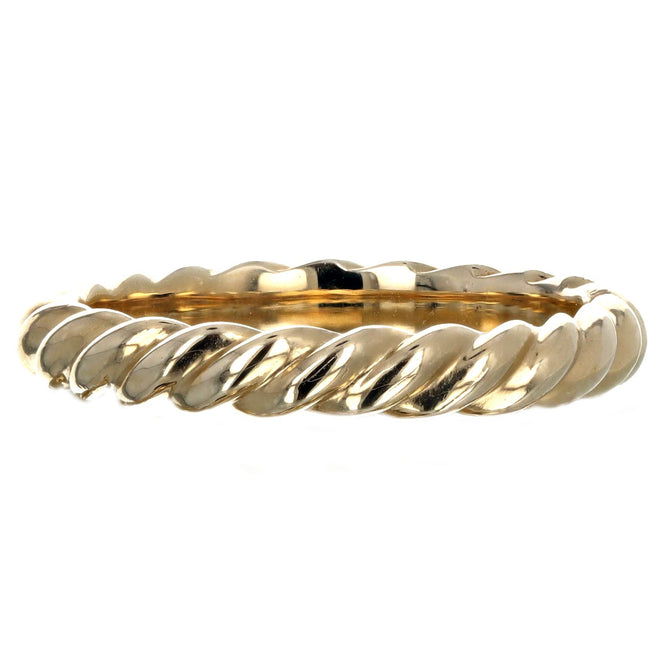 14K Yellow Gold 3mm Twisted Rope Band - Queen May