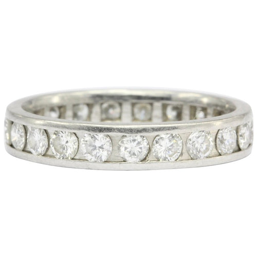 Platinum 1 CTW Diamond Eternity Band Size 6.25 - Queen May