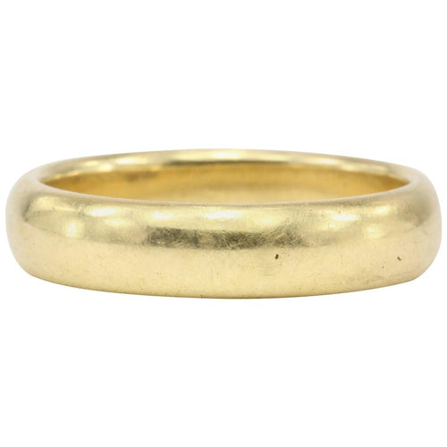 Edwardian 18K Mens Wedding Band Size 10.25 Dated 4/1/1909 - Queen May
