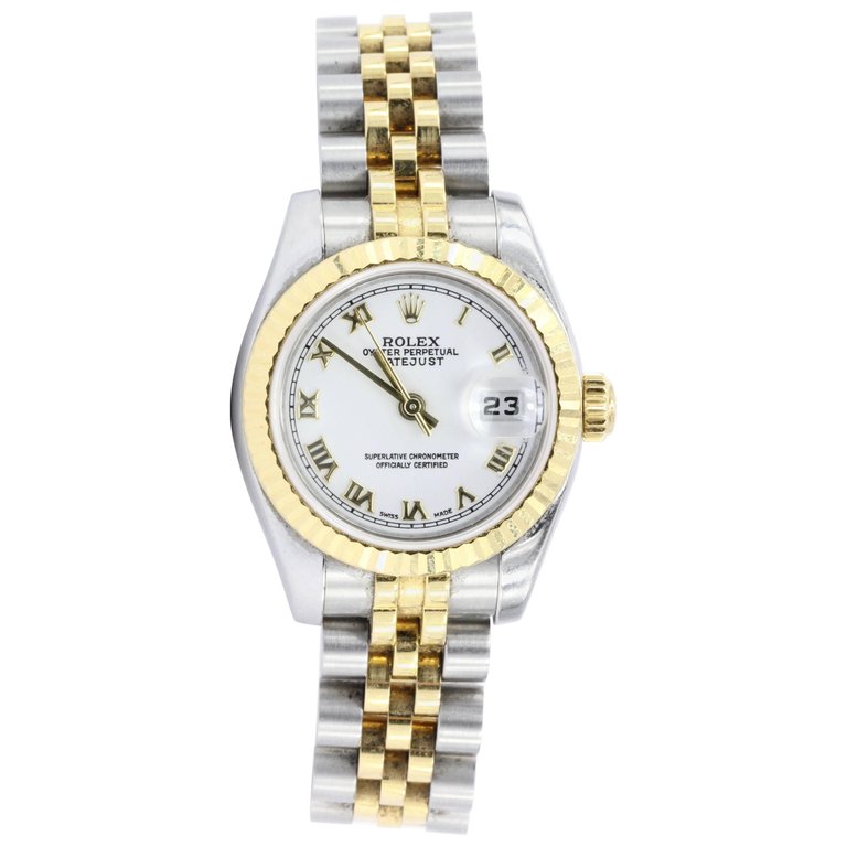 Rolex Ladies Datejust 179173 Stainless Steel & 18K Yellow Gold Watch ...