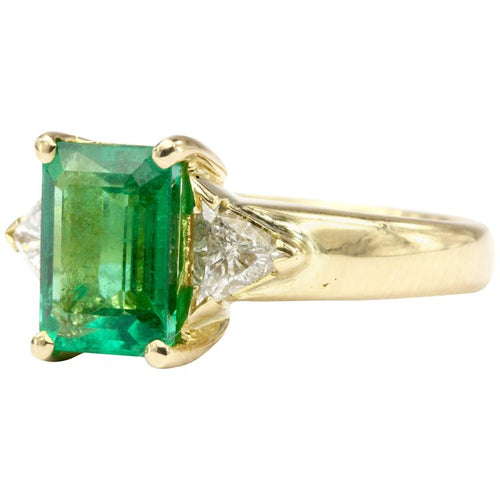 AGL Report 2 CT Brazilian Emerald & Diamond Ring Size 6 - Queen May