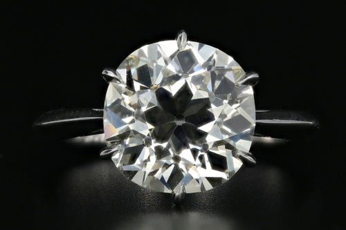Platinum Old European Cut 4.91 Carat GIA Certified Diamond Ring - Queen May