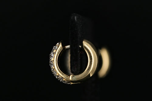 18K Yellow Gold .64 CTW Diamond Huggie Earrings - Queen May