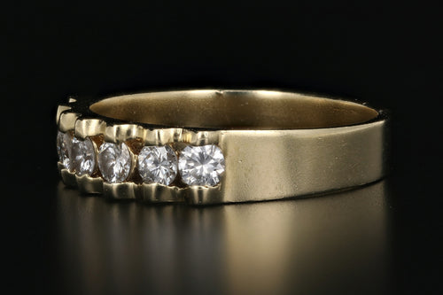 14K Yellow Gold .70 CTW Diamond Half Eternity Band - Queen May