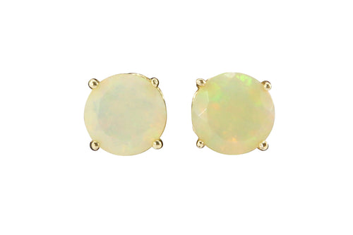 14K Yellow Gold Ethiopian Opal Stud Earrings 1.6 CTW - Queen May