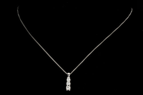 14K White Gold .50 CTW Diamond Pendant with 10K White Gold Chain - Queen May