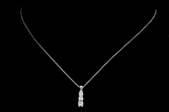 14K White Gold .50 CTW Diamond Pendant with 10K White Gold Chain - Queen May