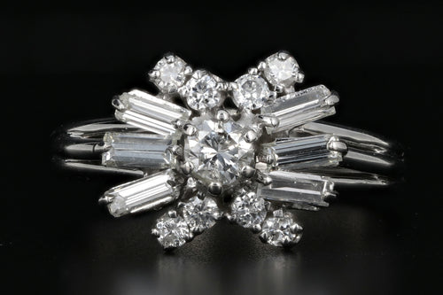 14K White Gold .20 CTR Diamond .64 CTW Diamond Ring - Queen May