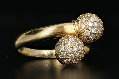 18K Yellow Gold .75 CTW Diamond Ball Ring - Queen May