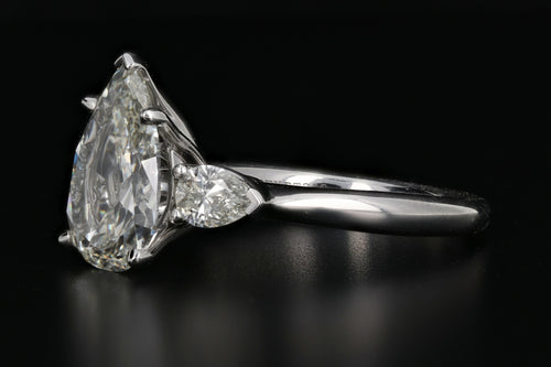 Platinum 3CT antique pear diamond 3.64CTW IGI Certified - Queen May