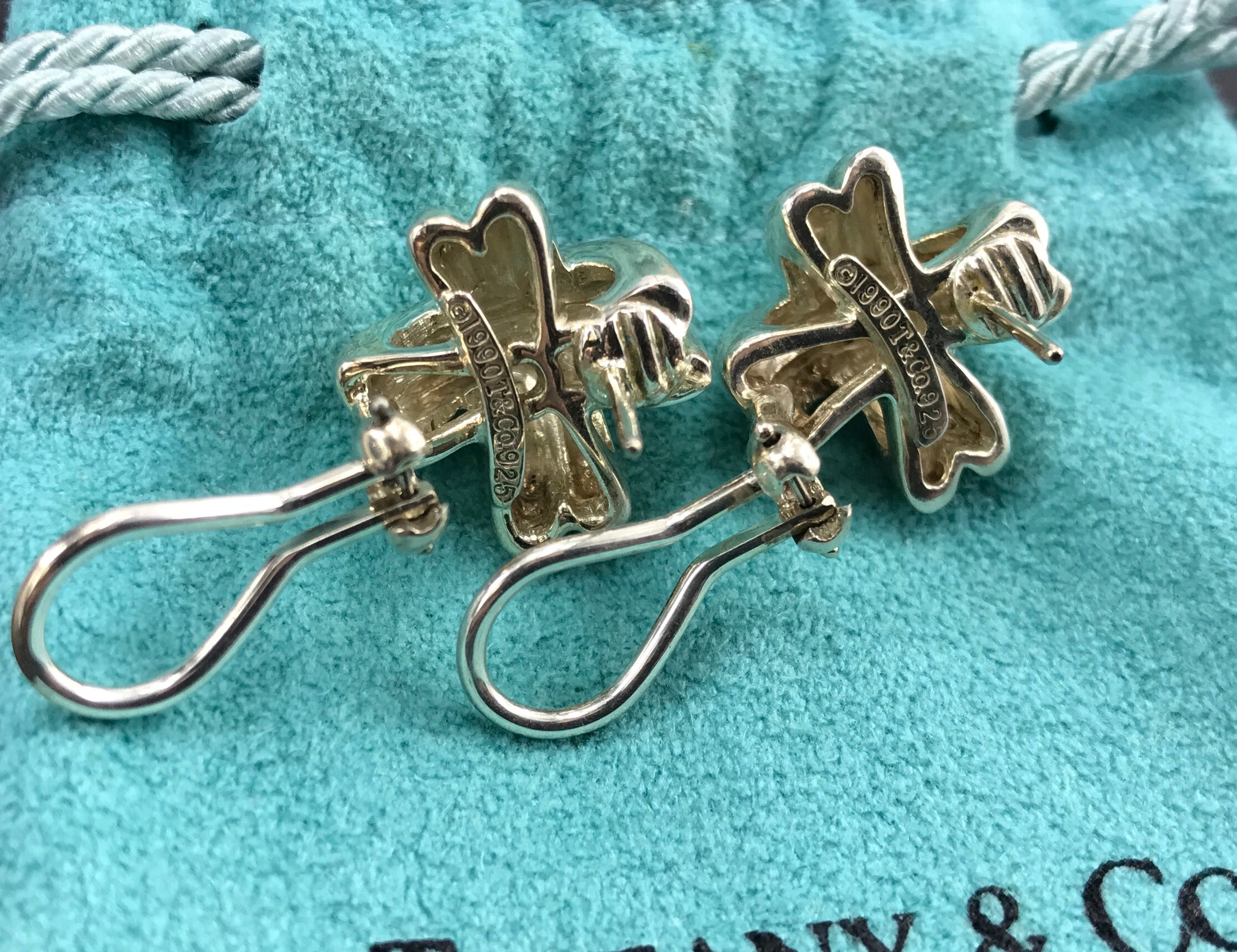 Tiffany cross sale earrings silver