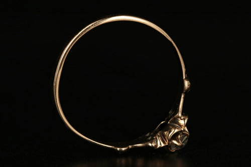 Victorian 14K Rose Gold .20 Carat Old European Cut Diamond Buttercup Ring - Queen May