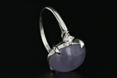 1930's Platinum 18.56 CT Natural Star Sapphire .18 CTW French Cut Diamond Ring - Queen May
