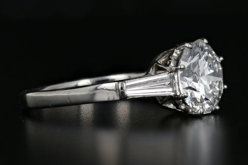 Retro Platinum 1.52 Carat Diamond Engagement Ring c.1950's - Queen May