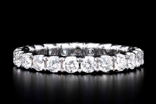 New 14K White Gold 1.49 Carat Round Brilliant Cut Diamond Eternity Band - Queen May