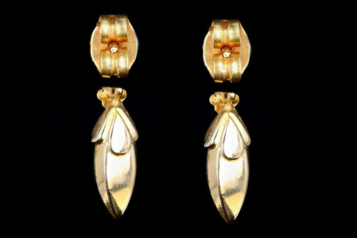 Modern 21K Yellow Gold Earrings - Queen May