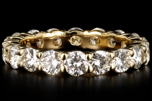 New 18K Yellow Gold 2.98 CTW Round Brilliant Cut Diamond Eternity Band - Queen May